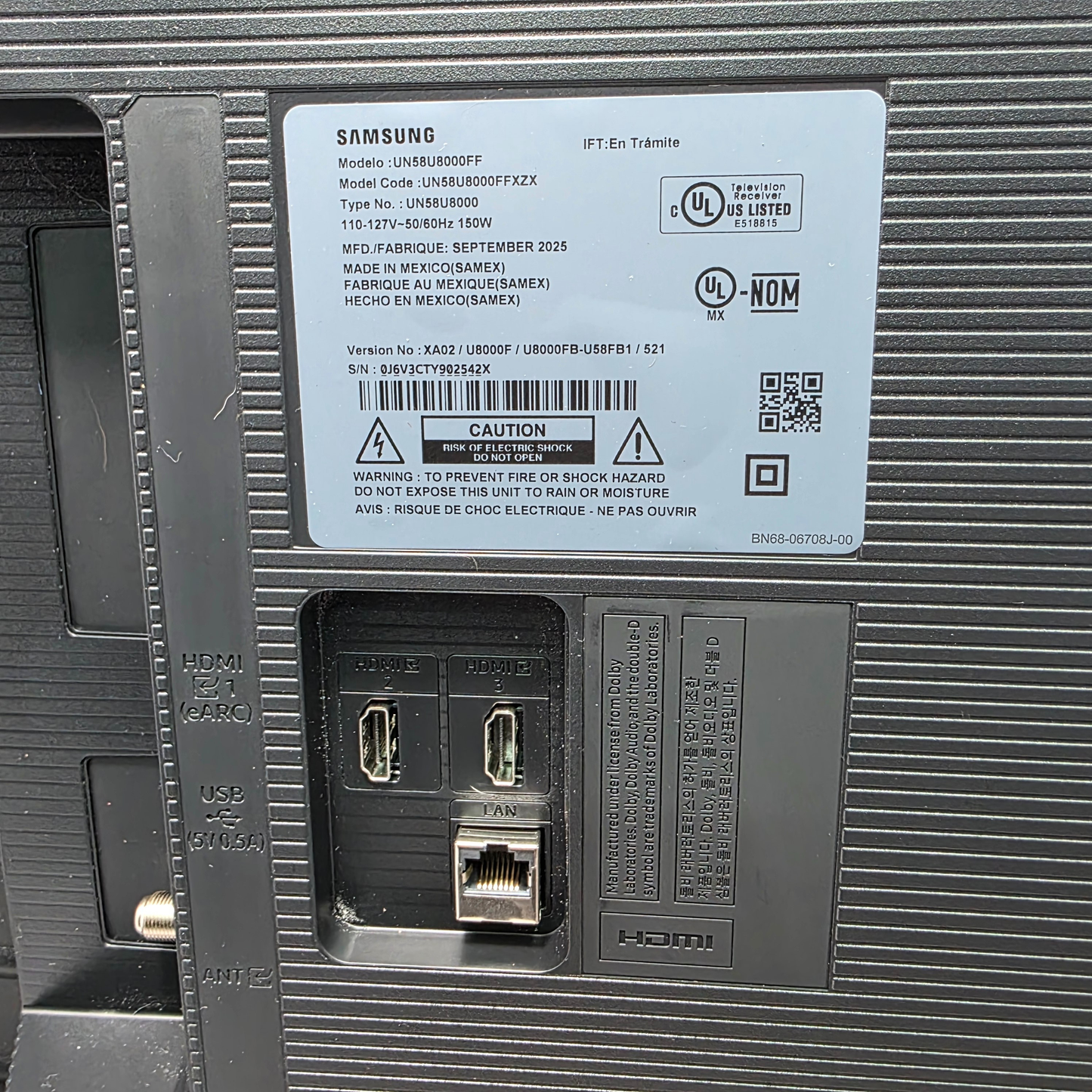 Pantalla SAMSUNG smart 58 pulgadas.