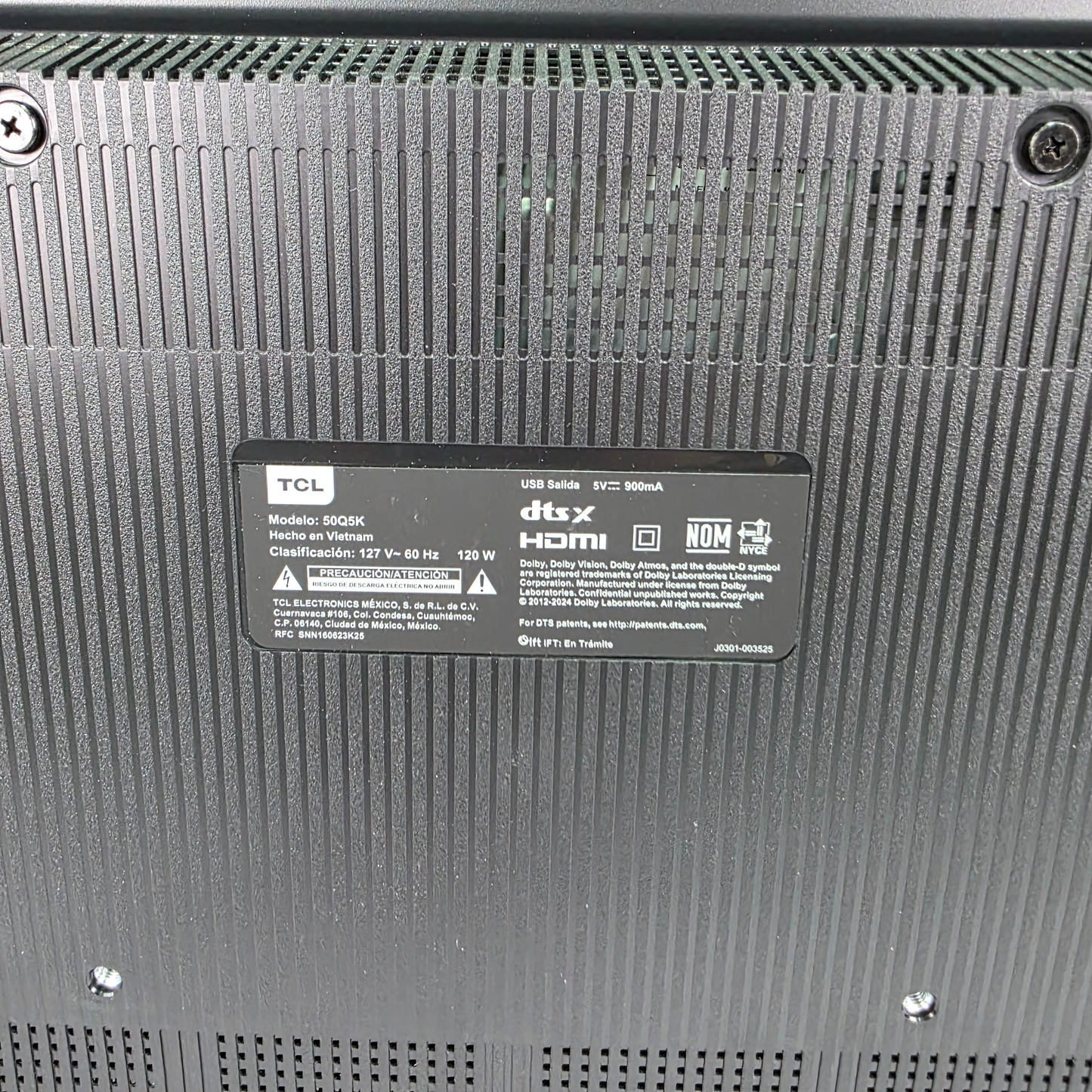 Pantalla TCL smart 50 pulgadas.