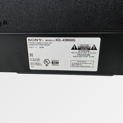 Pantalla SONY smart 43 pulgadas.
